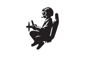 A silhouette of a man sitting in a car vector