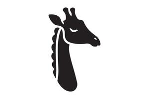 A black and white silhouette of a giraffe vector