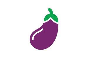 An eggplant is shown in a flat design vector