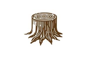 Logo of a tree stump with a circle around it vector