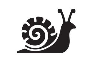 A black and white snail icon on a white background vector