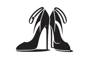 A pair of high heeled shoes on a white background vector