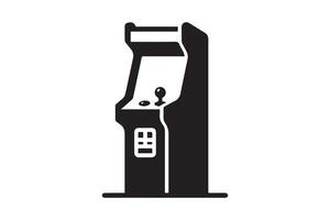 An arcade machine icon in black and white vector
