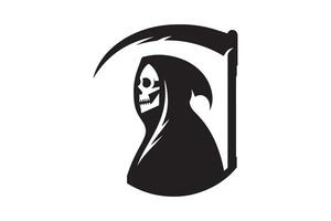 A black and white illustration of a grim reaper vector