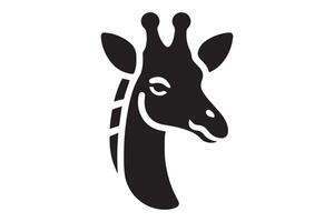 A black and white giraffe head on a white background vector