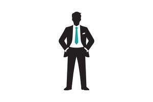 A silhouette of a man in a suit and tie vector