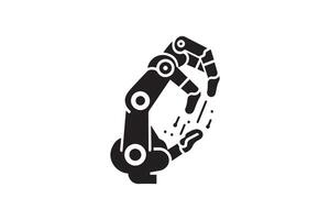 Robotic hand icon isolated on white background vector