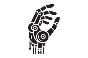 A robot hand with a circular design on it vector
