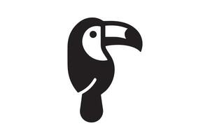 A black and white image of a toucan vector