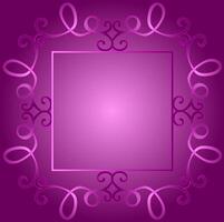 Quadrangular frame decorated with an original pattern on a purple background vector