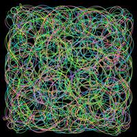 Original background in doodle style in the form of a pattern of multi-colored lines and threads vector