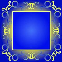 Beautiful patterned frame on a blue and yellow background vector