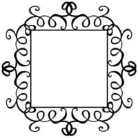 Black beautiful frame decorated with abstract ornaments on a white background vector