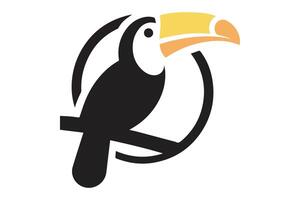A toucan bird is sitting on a branch vector