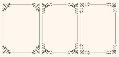 Set of Decorative vintage frames and borders set vector