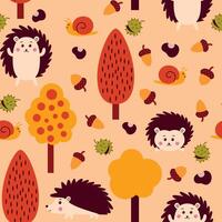 Seamless pattern with animals and trees vector