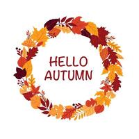 Round frame Hello Autumn vector