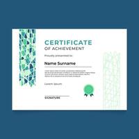 Abstract Geometric Mosaic Certificate Template Design vector