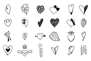 Hand drawn element collection, simple retro sketch decorations isolated on white background. vector