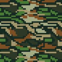 Camouflage pixel pattern for hunting. Military texture. Abstract army background for cloths vector