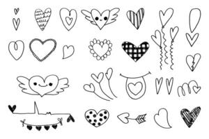 Hand drawn element collection, simple retro sketch decorations isolated on white background. vector