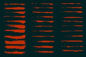 Hand drawn grunge ink brush strokes and lines, creative brush lines with rough edges. Abstract freehand doodle line borders. Black splashes vector