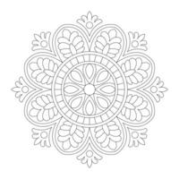 Circle flower of mandala with floral ornament pattern coloring book page, file vector