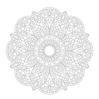 Decorative mandala with floral and vintage patterns,coloring book, file vector