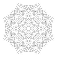 Decorative mandala with lotus and floral patterns for coloring book pages. vector