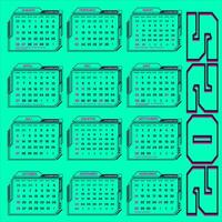 cyberpunk style calender 2025 indonesia version vector