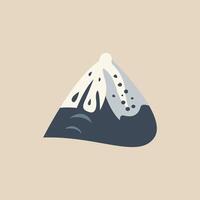 Mountain Covered with Snow Vibrant Flat Picture. Perfect for different cards, textile, web sites, apps vector