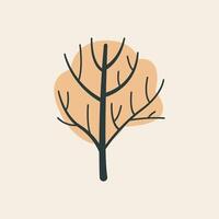 Autumn Orange Tree Vivid Flat Image vector
