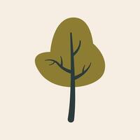 Dark Green Tree Vivid Flat Illustration vector