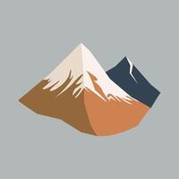 Mountains with Snow Vivid Flat Illustration. Perfect for different cards, textile, web sites, apps vector