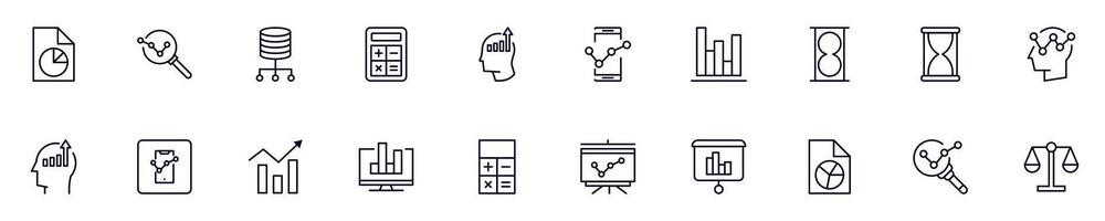 Business and analytics pictogram collection. Simple linear illustration that can be used as an design element for apps and websites vector