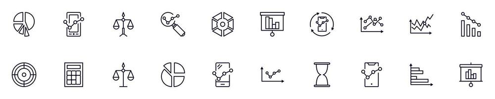 Business and analytics modern web icons for infographics. Simple linear illustration for apps, sites, infographics vector