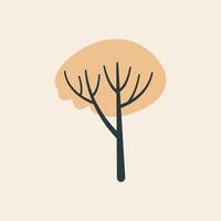 Yellow Autumn Tree Vibrant Isolated Flat Image vector