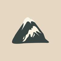 Snow on Mountain Colourful Isolated Flat Picture. Perfect for different cards, textile, web sites, apps vector