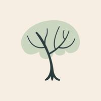 Light Green Tree Flat Illustration vector