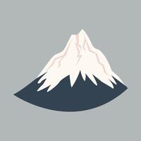 Snow on Mountain Top Isolated Flat Illustration. Perfect for different cards, textile, web sites, apps vector