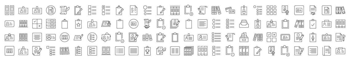 Pack of Paper Job Related Line Icons. Editable Stroke for Design, Web Sites, Apps, Cards. Contains Linear Images of Documents, Office, Work vector