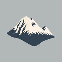 Snow on Top of Mountain Colourful Flat Illustration. Perfect for different cards, textile, web sites, apps vector