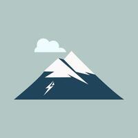 Cloud over Mountain Flat Illustration. Perfect for different cards, textile, web sites, apps vector