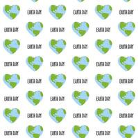 Seamless pattern of hand drawn Earth heart vector
