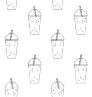 Seamless pattern of sketch smoothie drink vector