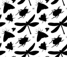Seamless pattern of hand drawn insects vector