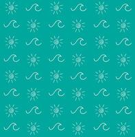 Seamless pattern of sketch sun and wave vector