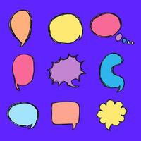 Hand drawn chat bubble. Frames for selecting text. Speech frames in cartoon style vector