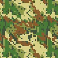 Camouflage pixel pattern for hunting. Military texture. Abstract army background for cloths vector