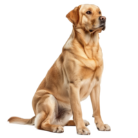 Golden Labrador Retriever Sitting - Front View on Transparent Background png